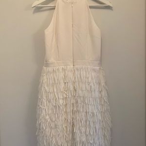 Aidan Mattox White Fringe Dress